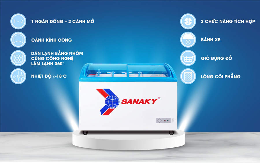 Thông tin chi tiết tủ đông sanaky-mat-kinh-lua-vh-482k