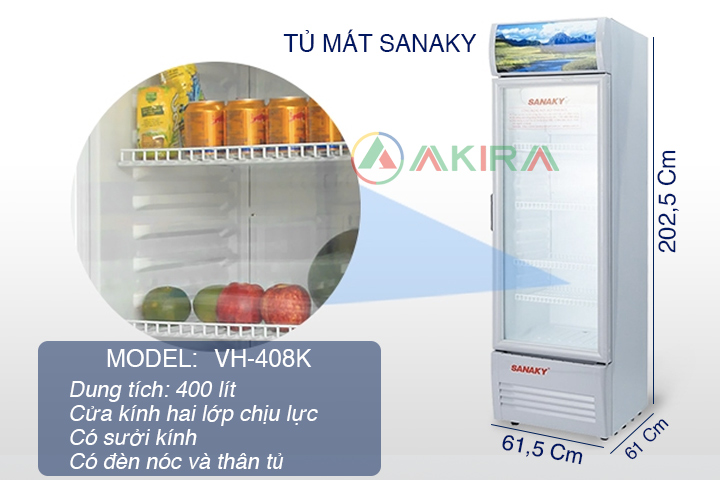 Chi tiết tủ mát Sanaky vh-408k