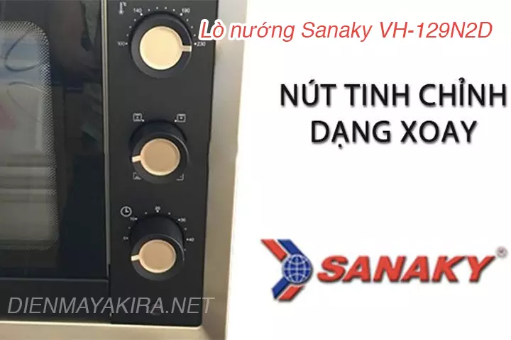 Lò nướng sanaky vh129n2d núm xoay điều chỉnh chức năng đơn giản