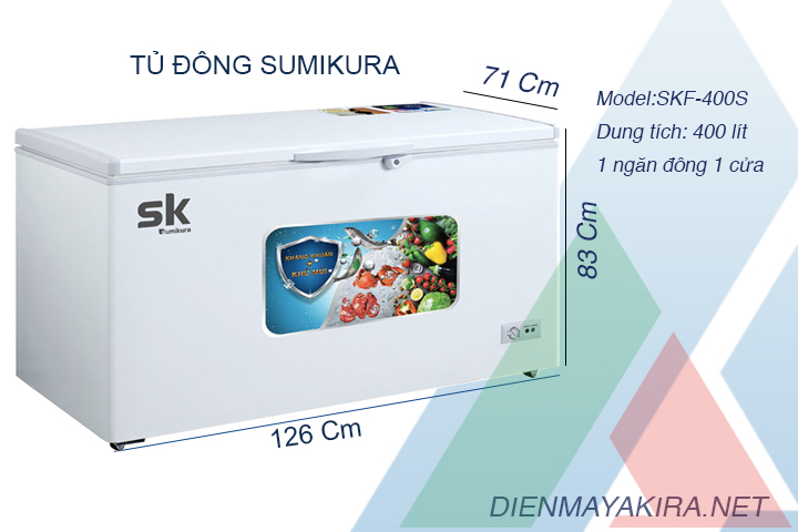 Thông số kỹ thuật tủ đông sumikura - skf-400s