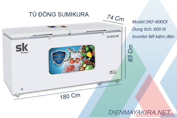 Thông số kỹ thuật tủ đông Sumikura-skf600-DI-inverter