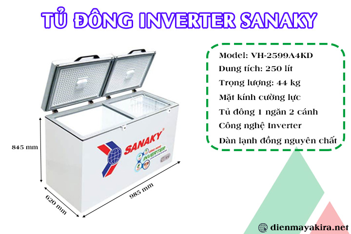 Tủ đông Inverter Sanaky VH-2599A4KD