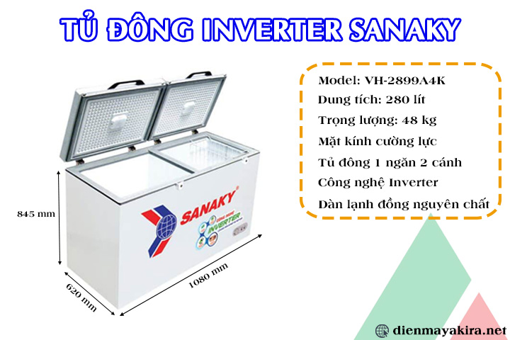 Tủ đông Inverter Sanaky VH-2899A4K