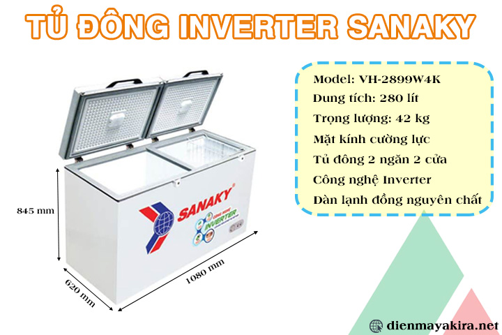 Tủ đông Inverter Sanaky VH-2899W4K