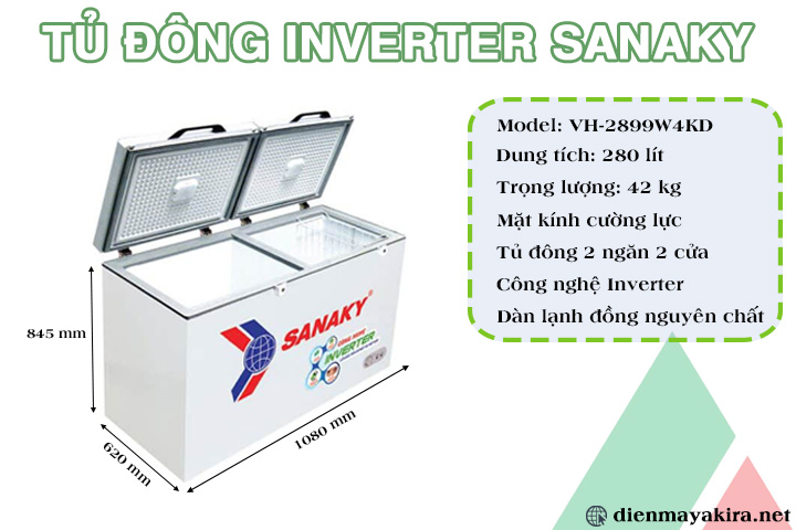 Tủ đông Inverter Sanaky VH-2899W4KD