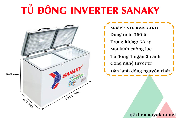 Tủ đông Inverter Sanaky VH-3699A4KD