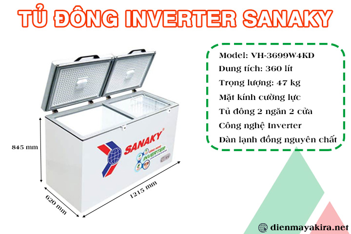 Tủ đông Inverter Sanaky VH-3699W4KD