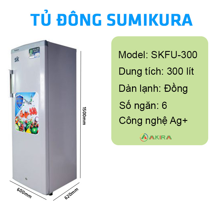 tủ đông sumikura skfu-300